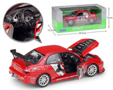 Load image into Gallery viewer, WELLY 1:24 APR JDM Impreza WRX STI Racing Model Diecast Metal Car Display