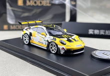 Load image into Gallery viewer, EM 1:64 Yellow 911 GT3 RS Sports Model Diecast Metal Car New Collection