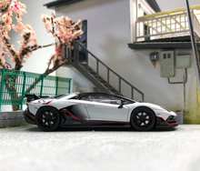Load image into Gallery viewer, HH 1:64 White Sian Aventador SVJ Racing Sports Model Diecast Metal Car New