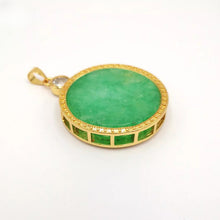 Load image into Gallery viewer, Nature Jade Round Peace Pendant Necklace Gift Jewelry charm Blessing Fortune