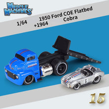 Load image into Gallery viewer, Maisto 1:64 1950 COE Flatbed Trailer Shelby Cobra Model Diecast Metal Car New