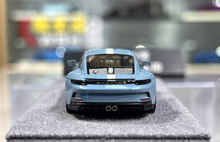 Load image into Gallery viewer, 1:64 DPM Blue 911 992 ST #63 Sports Model Diecast Resin Car New Collection