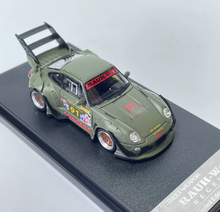 Load image into Gallery viewer, SW 1:64 Matte Green RWB 911 993 #91 Big Spoiler Model Diecast Metal Car New Collection