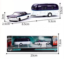 Load image into Gallery viewer, Maisto 1:64 1965 Riviera Camper Traveler Trailer Tow & Go Model Metal Car BN