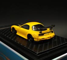 Load image into Gallery viewer, YM 1:64 JDM Yellow FD RX7 Carbon Hood Sports Model Diecast Resin Car New