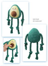 Load image into Gallery viewer, Dog Squeaky Toys Avacado Chew Puppy Fluffy Rope Toy Durable Teeth Grindin PET