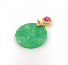 Load image into Gallery viewer, Nature Jade Round Pendant Necklace Gift For Woman Jewelry charm Blessing Lucky B