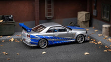 Load image into Gallery viewer, FH 1:64 FNF JDM Silver Skyline GTR R34 Sports Model Diecast Metal Car New Collection