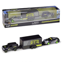 Load image into Gallery viewer, Maisto 1:64 2021 Bronco SUV Trailer 2015 Mustang GT Haulers Model Metal Car