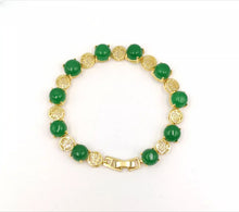 Load image into Gallery viewer, Nature Jade Beaded Bracelet Jewelry Blessing Lucky Fortune Gift For Her Green J