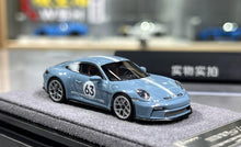 Load image into Gallery viewer, 1:64 DPM Blue 911 992 ST #63 Sports Model Diecast Resin Car New Collection