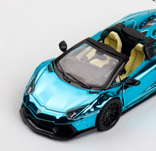 Load image into Gallery viewer, RM 1:64 Plating Blue LP700-4 LBWK Sports Open Model Diecast Metal Car New Collection