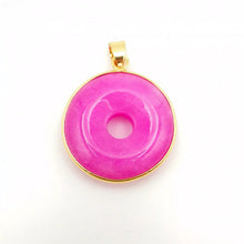 Load image into Gallery viewer, Nature Jade Pink Round Pendant Necklace Gift Jewelry charm Blessing Lucky New
