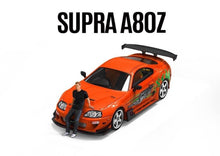Load image into Gallery viewer, TM 1:64 JDM FNF Orange Supra A80 Paul Figure Sport Model Diecast Metal Car New Collection
