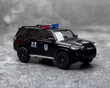 Load image into Gallery viewer, GCD 1:64 Black Police 4 Runner TRD PRO SUV Sports Model Diecast Metal Car New Collection
