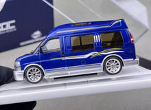Load image into Gallery viewer, GOC 1:64 Blue GMC Savana Cutaway Van MPV RV Model Diecast Metal Car New Collection