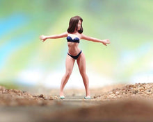 Load image into Gallery viewer, 1:64 Painted Figure Model Miniature Resin Diorama Sand Standing Girl Lady Bikini