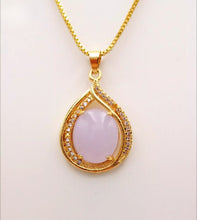 Load image into Gallery viewer, Nature Jade Water Drop Pendant Necklace Gift Jewelry charm Blessing Lucky New c