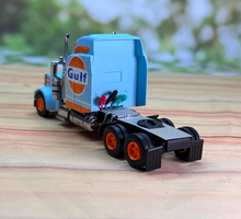 Load image into Gallery viewer, FINE 1:64 Gulf Racing Peterbilt King Hauler Trailer Model Diecast Metal Car