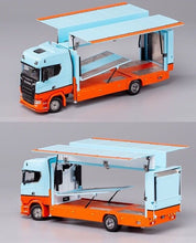 Load image into Gallery viewer, GCD 1:64 Blue Scania S730 Enclosed Double Deck Tow Truck Model Diecast Metal