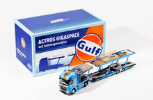 Load image into Gallery viewer, 1:64 Blue Gulf Actros Gigaspace 4x2 Trailer Truck Model Diecast Metal Car New Collection