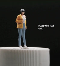 Load image into Gallery viewer, 1:64 Painted Figure Mini Model Miniature Resin Diorama Sand Yellow Shirt Girl New