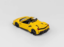 Load image into Gallery viewer, TPC 1:64 Yellow 488 Pista Convertible Racing Sport Model Diecast Metal Car New Collection