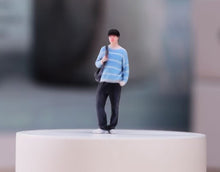 Load image into Gallery viewer, 1:64 Painted Figure Model Miniature Resin Diorama Toy Casual Boy Pink Dress Girl