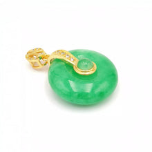 Load image into Gallery viewer, Nature Jade Round Pendant Necklace Gift Jewelry charm Blessing Lucky Fortune g