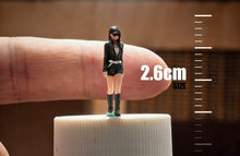 Load image into Gallery viewer, 1:64 Painted Figure Model Miniature Resin Diorama Toy Sand Cool Woman in Black