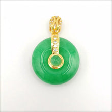Load image into Gallery viewer, Nature Jade Round Pendant Necklace Gift Jewelry charm Blessing Lucky Fortune g