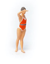Load image into Gallery viewer, 1:64 Painted Figure Mini Model Miniature Resin Diorama Lady Swimming Suit Red