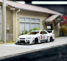 Load image into Gallery viewer, Minigt 1:64 White JDM LB ER34 GTR #23 Sports Model Diecast Metal Car New Collection