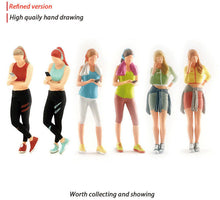 Load image into Gallery viewer, 1:64 Painted Figure Mini Model Miniature Resin Diorama Sporty Girl Excercise