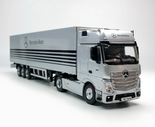 Load image into Gallery viewer, TM 1:64 Silver Benz Actros Tractor Container Truck Model Diecast Metal Car New