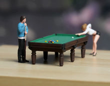 Load image into Gallery viewer, 1:64 Painted Figure Model Miniature Resin Diorama Pool Table Man Woman Billiard