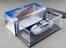 Load image into Gallery viewer, Fuji 1:64 Blue Gulf Skyline GTR R34 Z-Tune Sports Model Diecast Metal Car New Collection