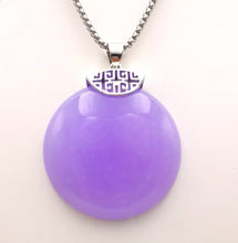 Load image into Gallery viewer, Nature Jade Peace Round Pendant Necklace Gift Jewelry charm Blessing Lucky new d