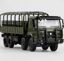 Load image into Gallery viewer, JKM 1:64 Military Green HOWO 8x8 Personnel Carrier Truck Model Diecast Metal