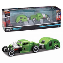 Load image into Gallery viewer, Maisto 1:64 1936 Classic Pickup Traveler Trailer Tow & Go Model Metal Car New