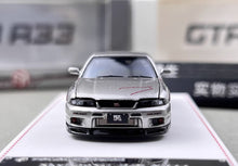 Load image into Gallery viewer, FH 1:64 Silver Gray Skyline GTR R33 Mines Sports Model Diecast Metal Car New Collection