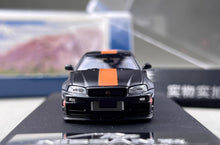 Load image into Gallery viewer, Fuji 1:64 Black Gulf Skyline GTR R34 Z-Tune Sports Model Diecast Metal Car New Collection