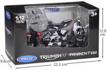 Load image into Gallery viewer, WELLY 1:12 2021 Trident 660 Sports Racing Model Diecast Metal Motorcycle