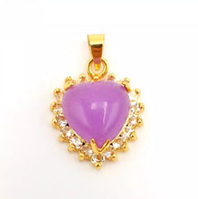 Load image into Gallery viewer, Nature Jade Purple Heart Pendant Necklace Gift Jewelry charm Blessing Lucky New