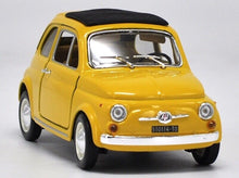 Load image into Gallery viewer, Bburago 1:21 Yellow 1965 500F Classic Vintage Model Toy Diecast Metal Car BN