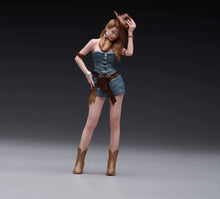 Load image into Gallery viewer, 1:24 Painted Figure Model Miniature Resin Diorama Cow Girl Lady Denim Cool Woman