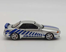 Load image into Gallery viewer, FH 1:64 Silver Blue Skyline GTR R32 Nismo Sports Model Diecast Metal Car New Collection
