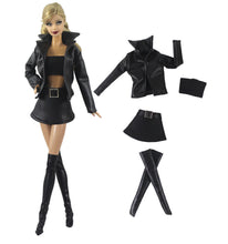 Load image into Gallery viewer, Barbie Doll Clothing 11.5&quot; Girl Wear Fashion Outfits 1/6 Leather Jacket Skirt Boots

