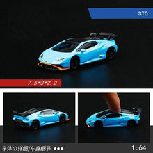 Load image into Gallery viewer, CCA 1:64 Blue Huracan STO Racing Sports Model Toy Diecast Metal Car BN
