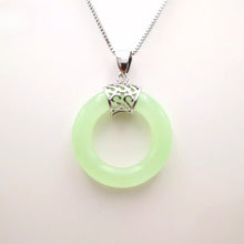 Load image into Gallery viewer, Nature Jade Ring Round Pendant Necklace Gift Jewelry charm Blessing Fortune e
